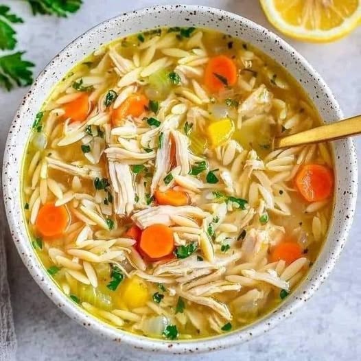 Lemon Chicken Orzo Soup