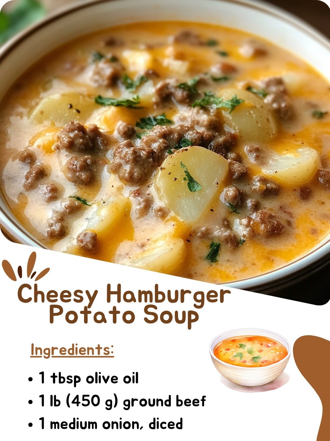 Cheesy Hamburger Potato Soup