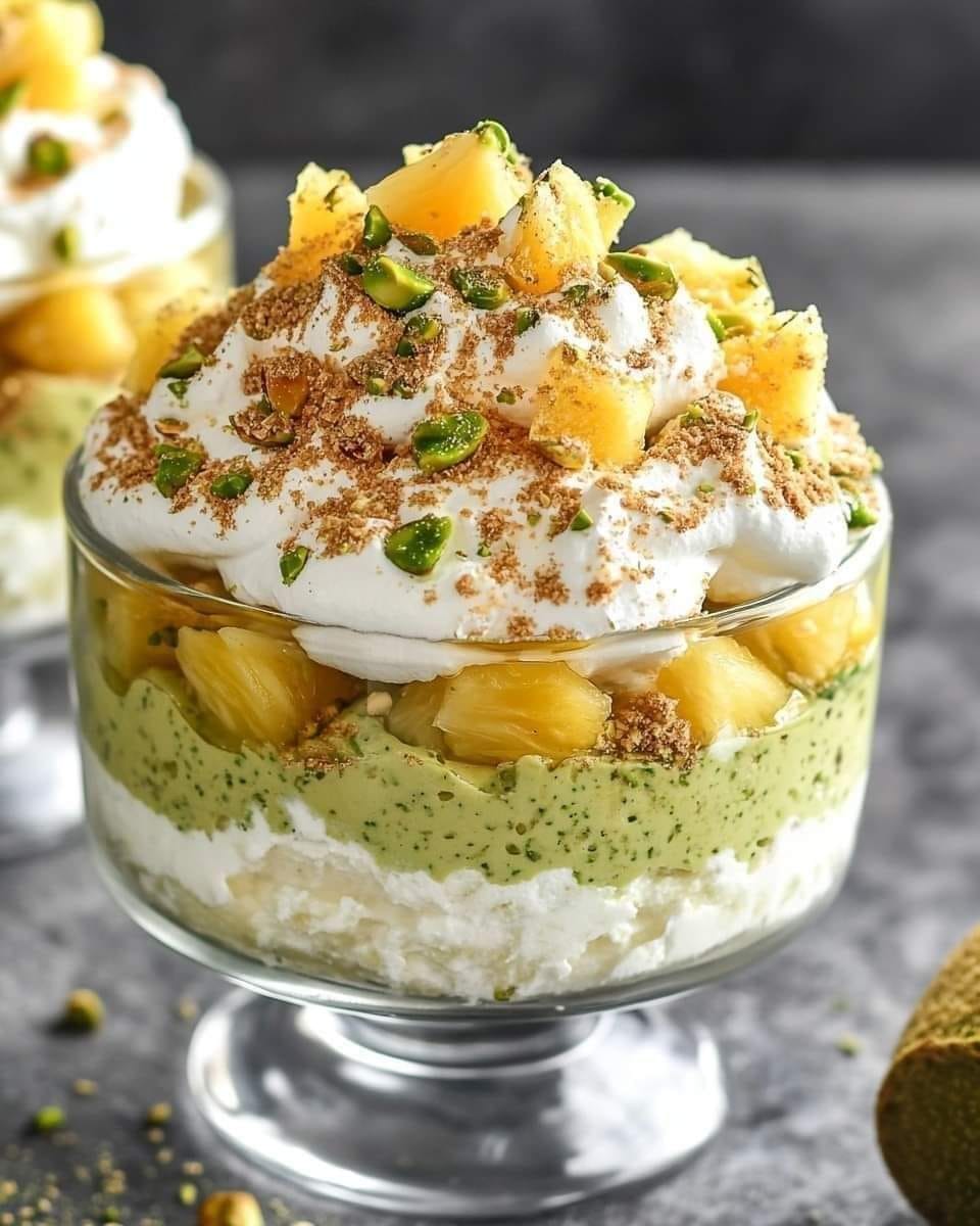 Fluffy Pistachio Pudding & Pineapple Delight