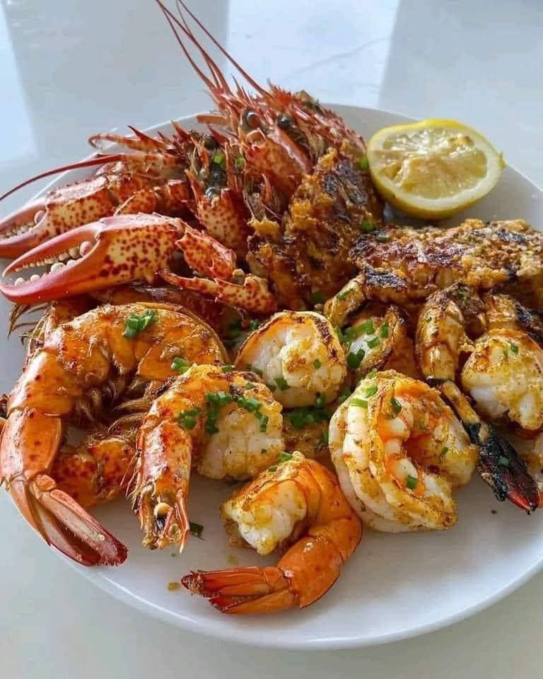 GRILLED LOBSTER AND SHRIMP