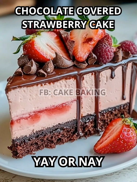 Chocolate Covered Strawberry Cake Recipe 🍫🍓