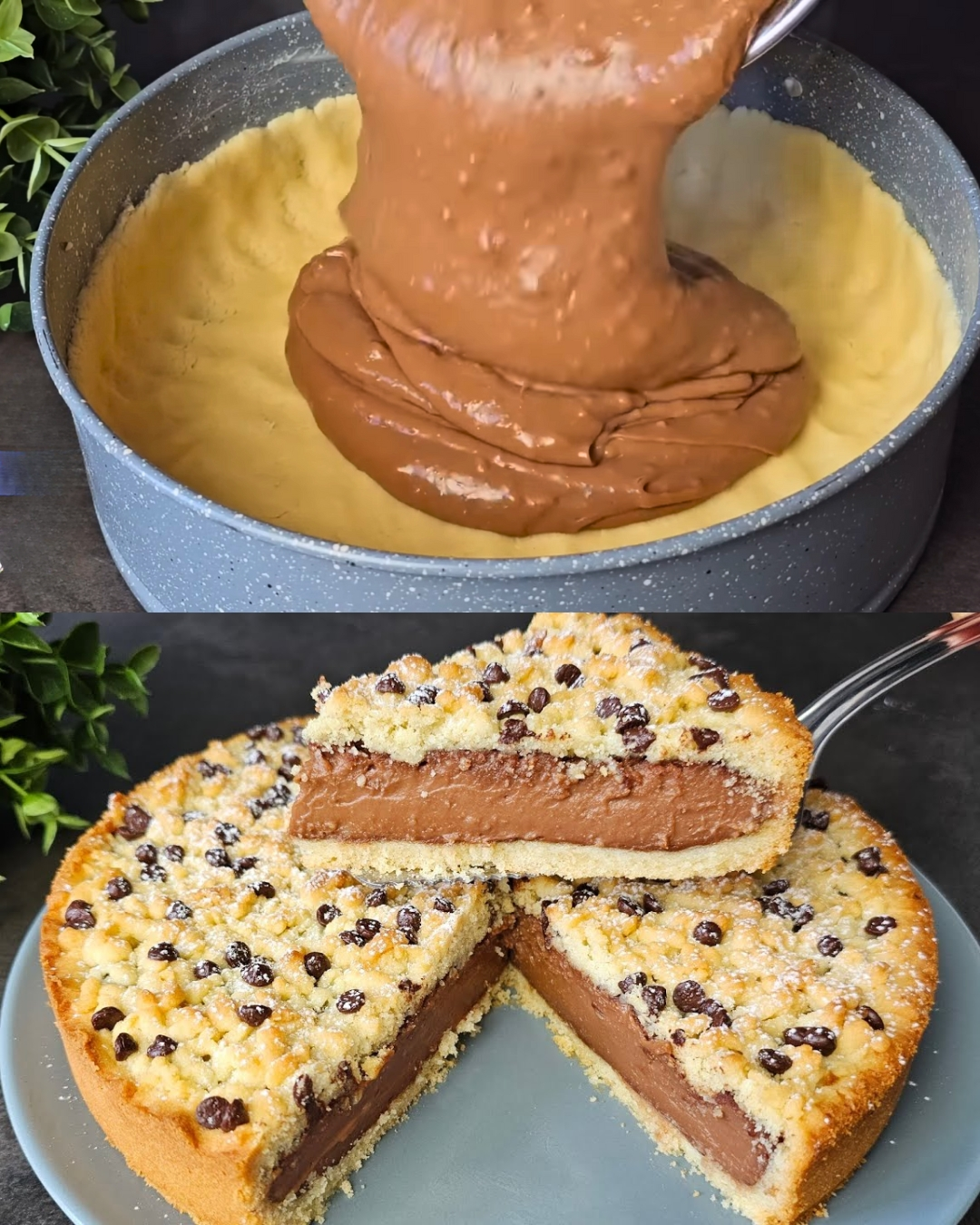 Chocolate Cream-Filled Pastry with a Golden Crust