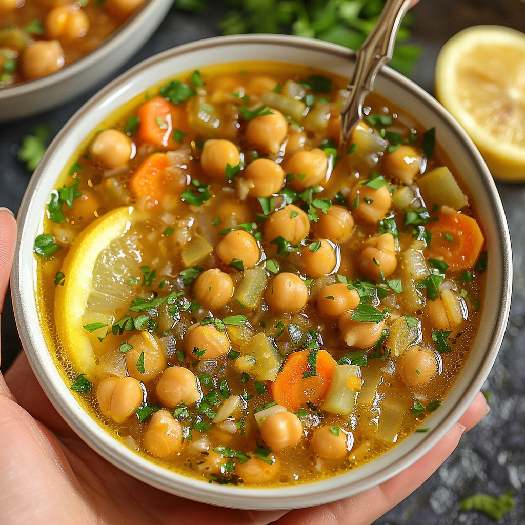 Greek Chickpea Soup with Lemon