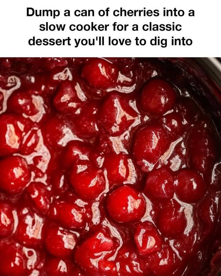 Dump a can of cherries into a slow cooker for a classic dessert you’ll love to dig into