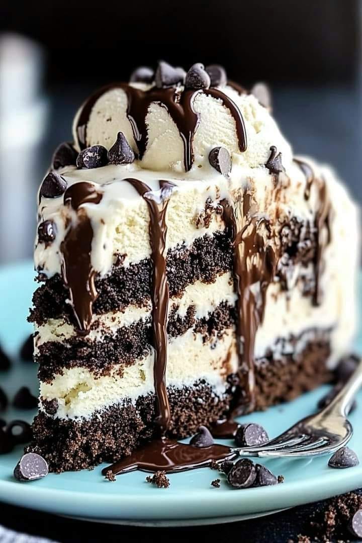 Chocolate Chip Cookie Dough Ice Cream Cake