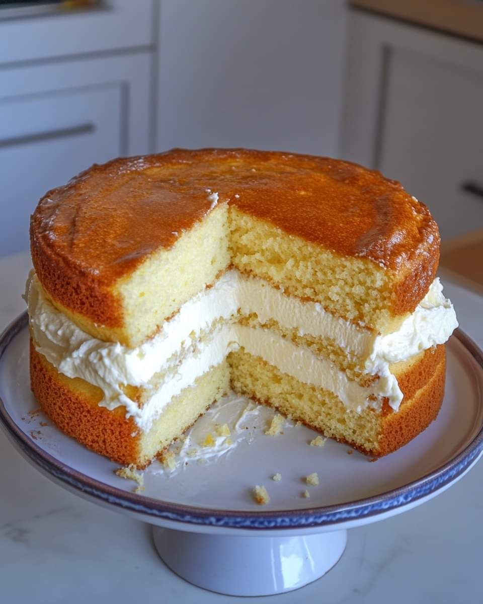 Lemon Sponge Cake with Lemon Cream Filling