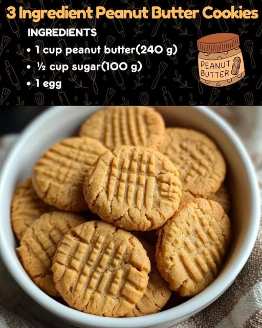 3 ingredient Peanut Butter cookies – Keep this Recipe Safe