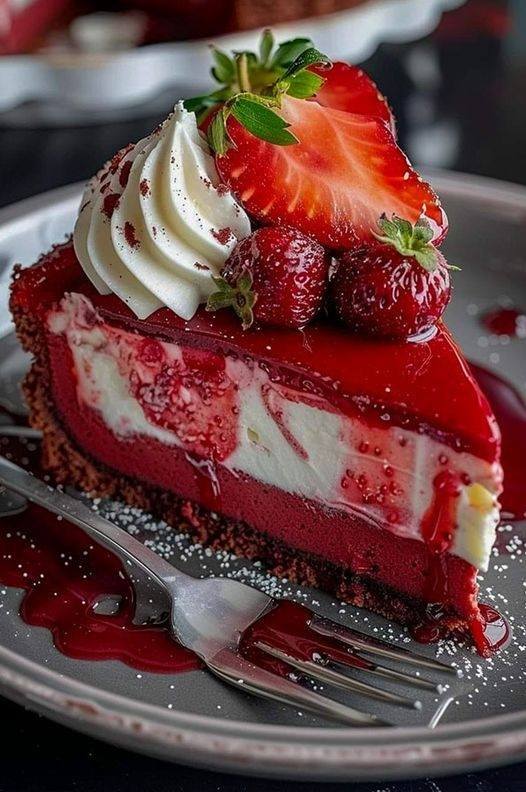 Red Velvet Strawberry Cheesecake