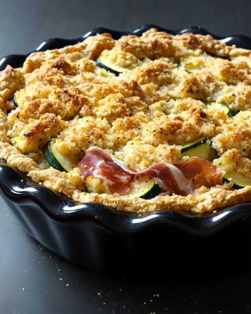 Savory Zucchini Crumble, Raw Ham and Fresh Cheese: A Friendly and Fragrant Dish