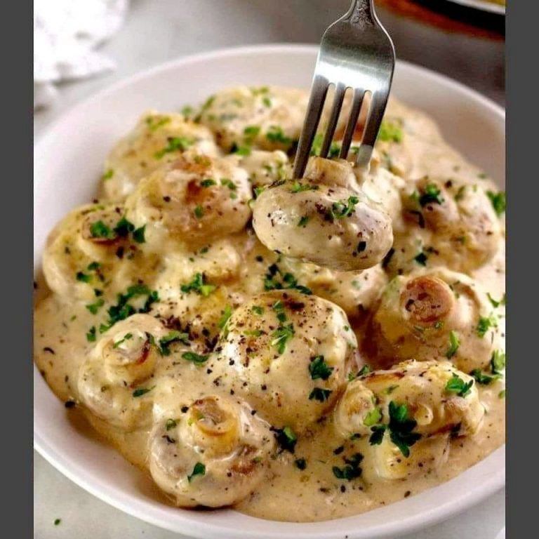 Garlic Mushrooms In Parmesan Cheese