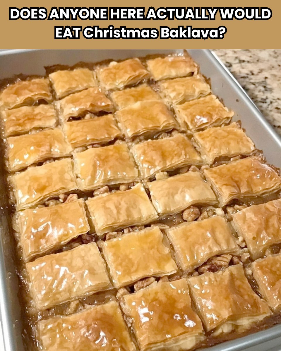 Christmas Baklava with walnuts