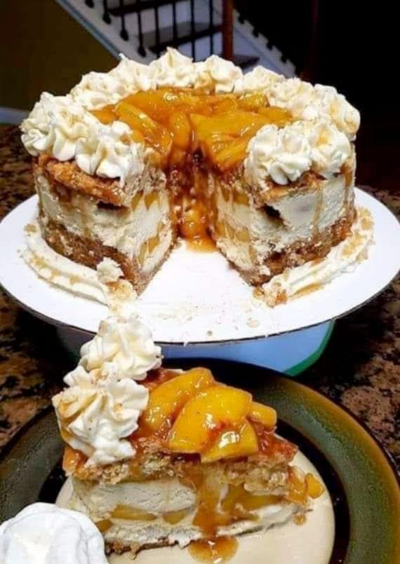 PEACH COBBLER CHEESECAKE