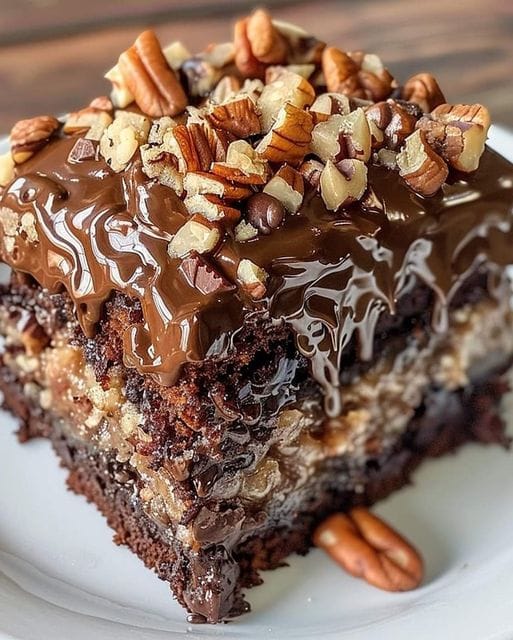 Luxurious German Chocolate Poke Cake