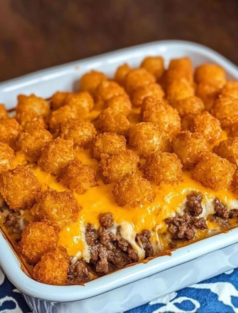 Best Cheesy Cheeseburger Tater Tot Casserole