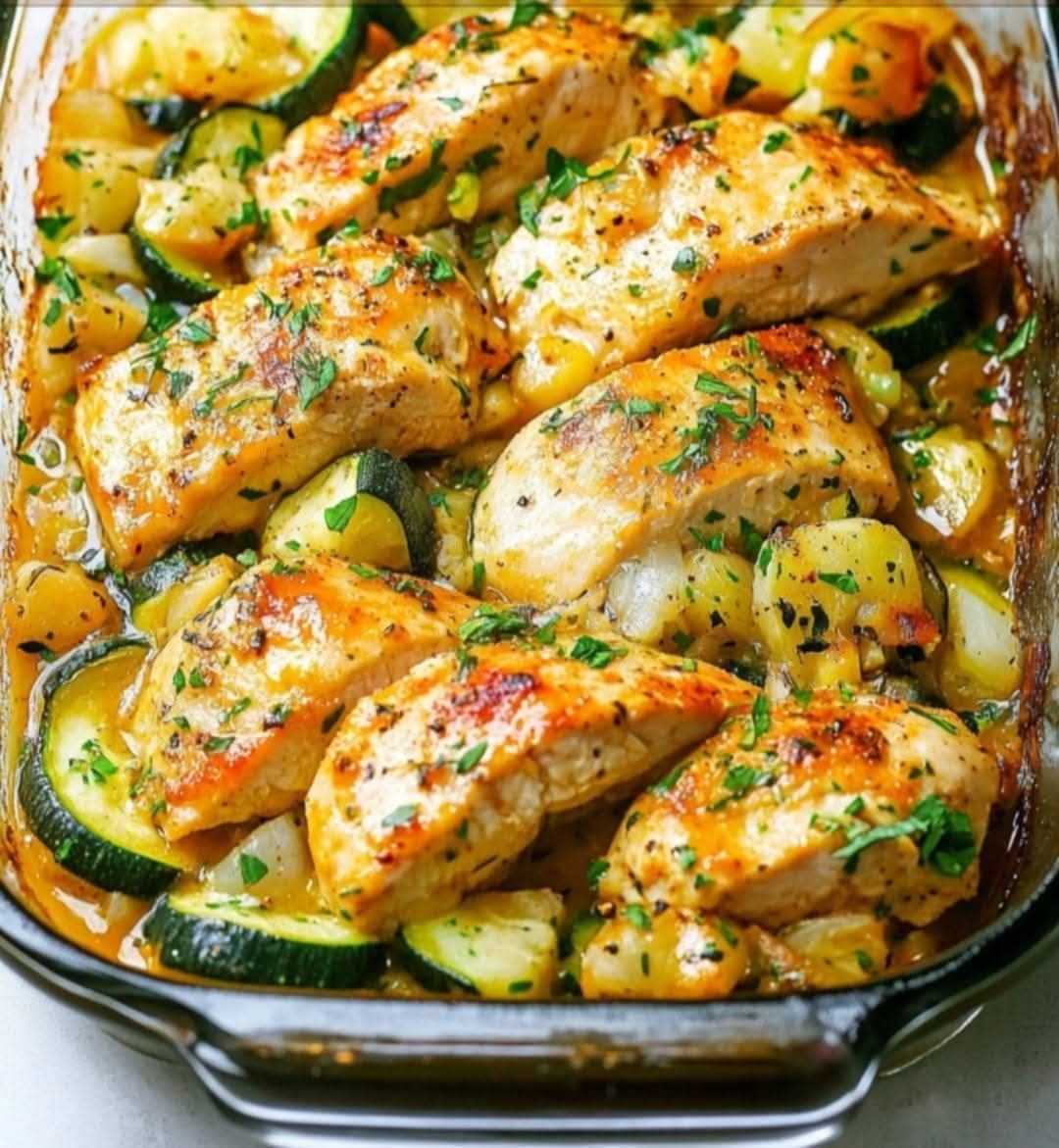 Easy Baked Chicken and Zucchini