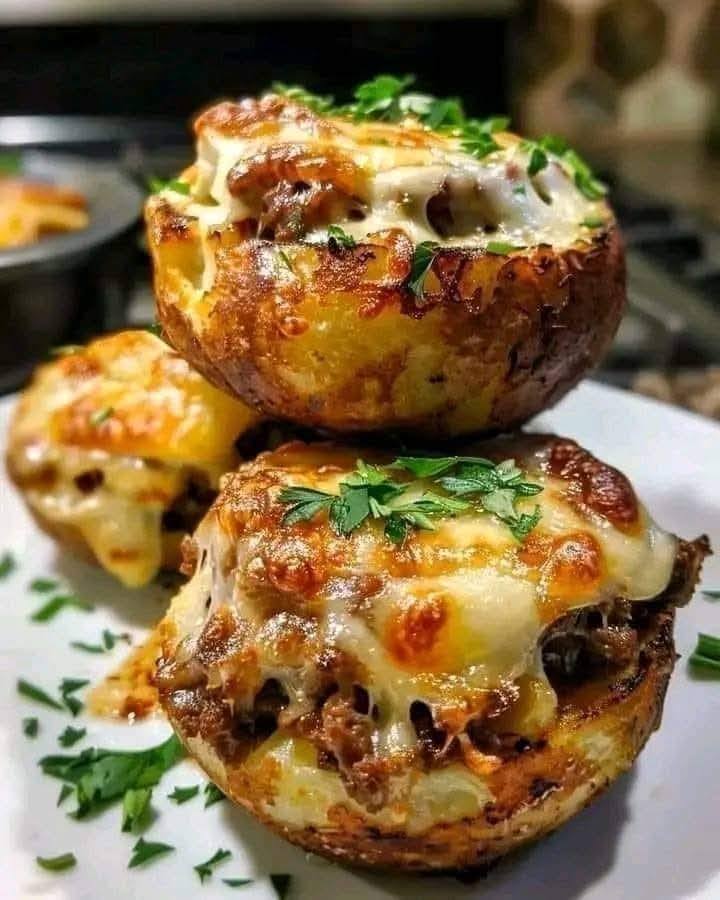 Best Cheesy Beef Stuffed Potato Cakes